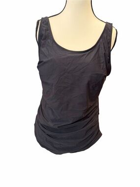 Daci Black One Piece Ruched Swim Suit Size Large